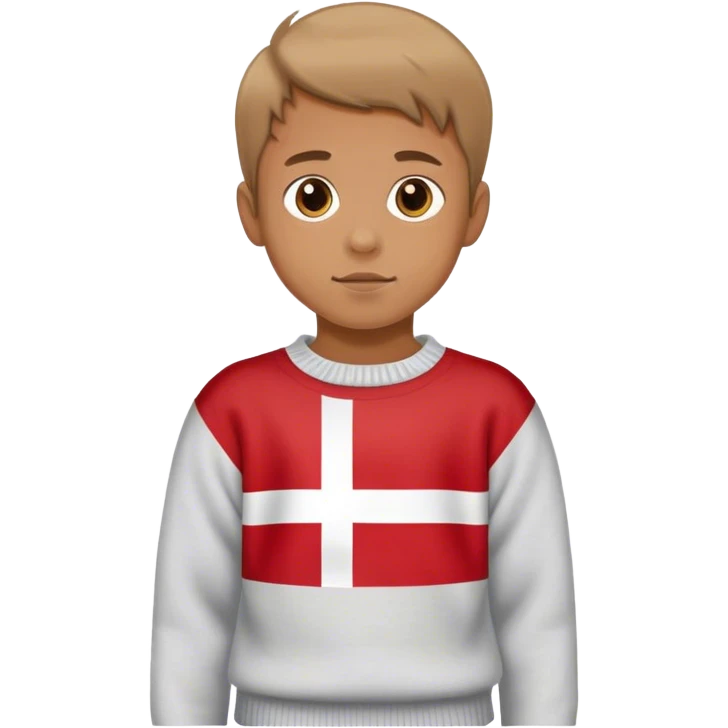 boy in the sweater with danish flag emoji