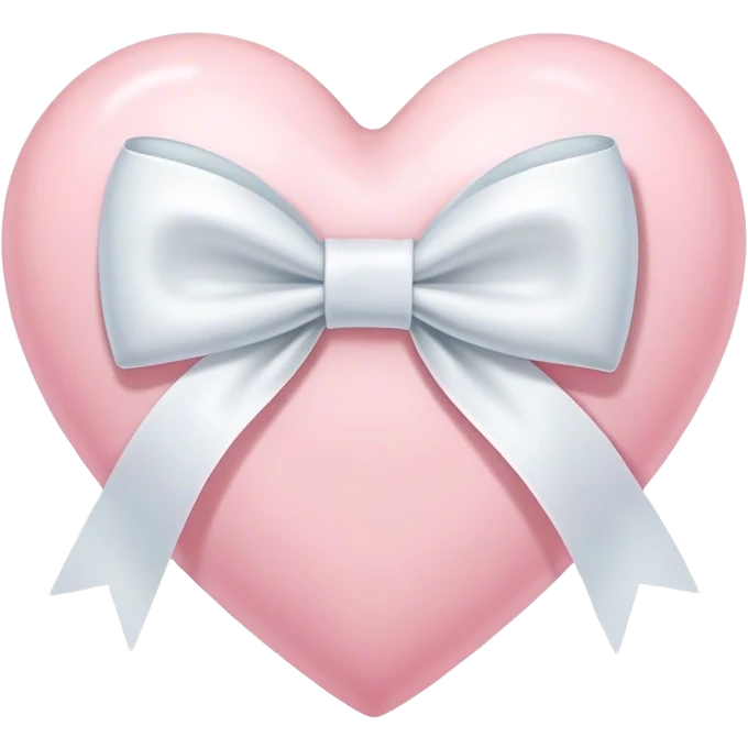 Pastel pink heart with white bow emoji