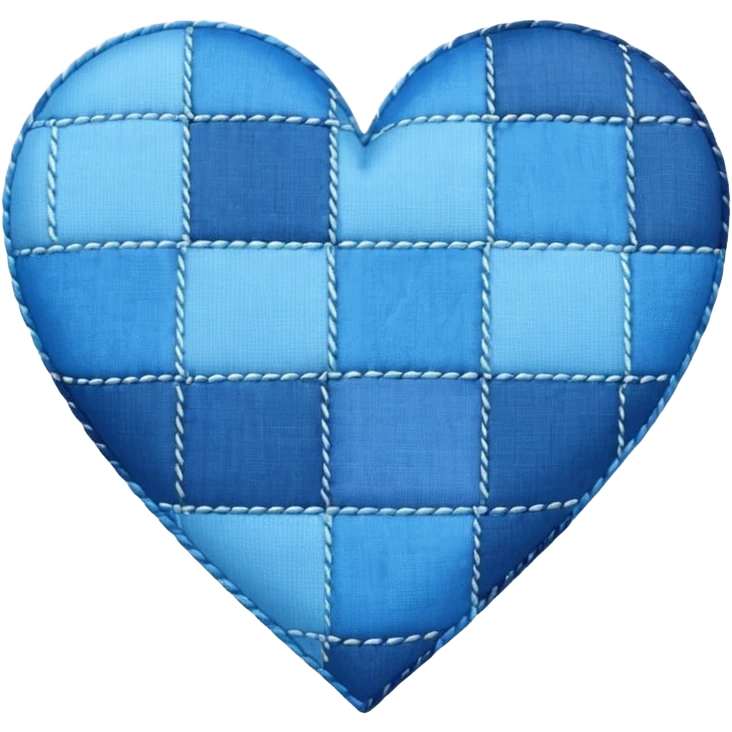 blue heart with a patchwork pattern emoji