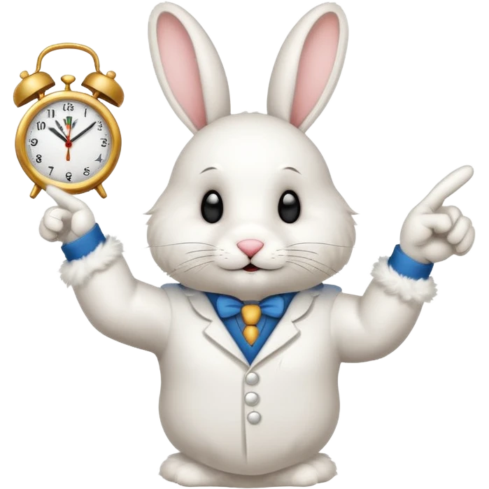 rabbit pointint time on clock  emoji