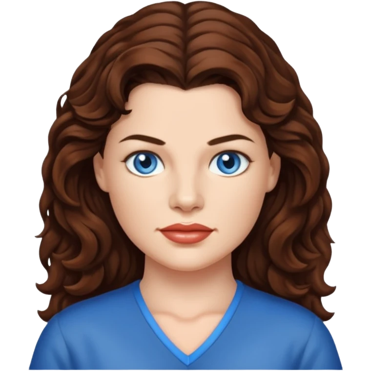 Heather Langenkamp with blue eyes, long brown hair emoji