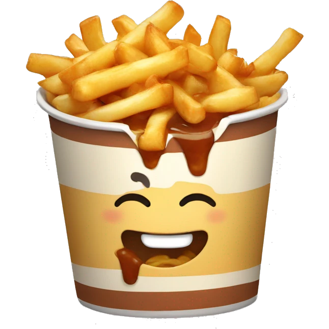 Poutine qui mange une poutine emoji