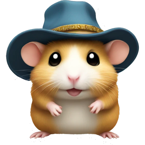 Hamster in a Ushaka hat emoji