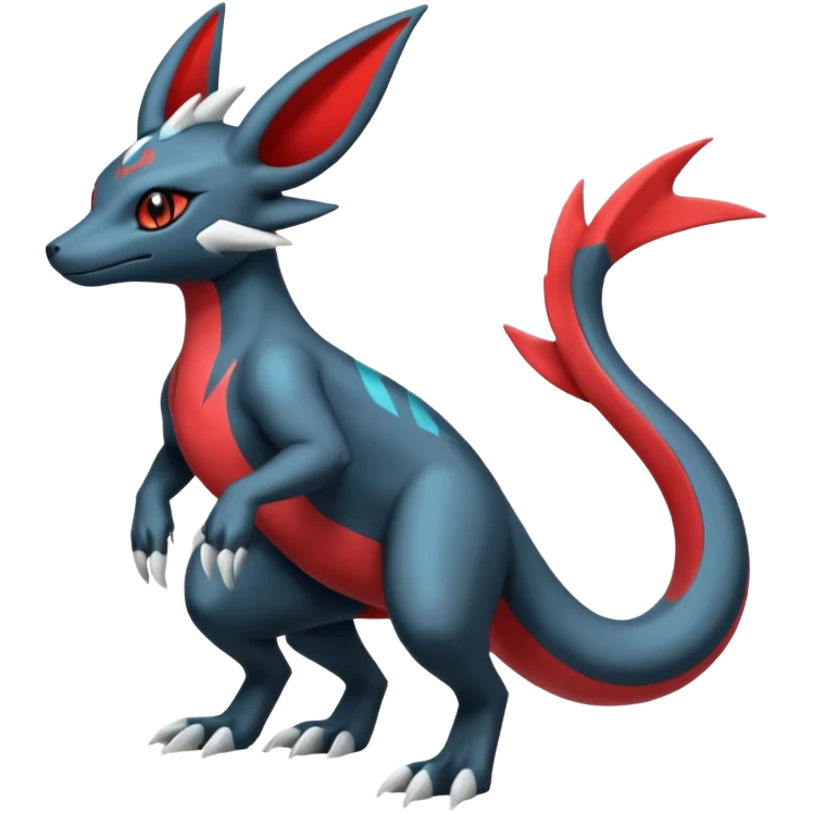 Salandit-Salamence-Umbreon-Silvally-fusion (full body) emoji