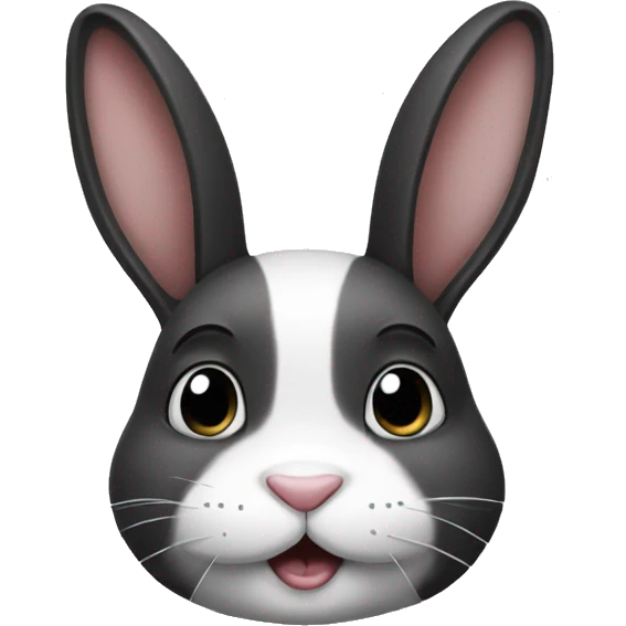 Black and white rabbit emoji