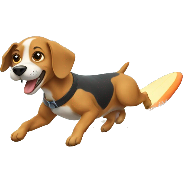 dog surfing on fore emoji