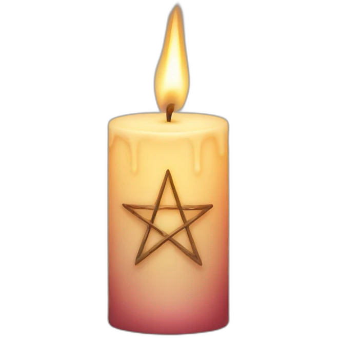 Candle with a pentagram emoji