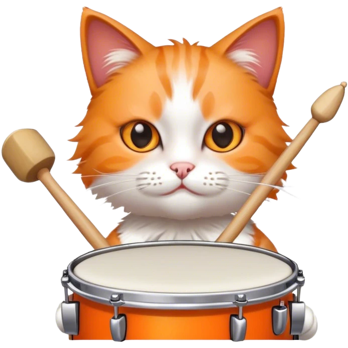 Cat playing drums  emoji