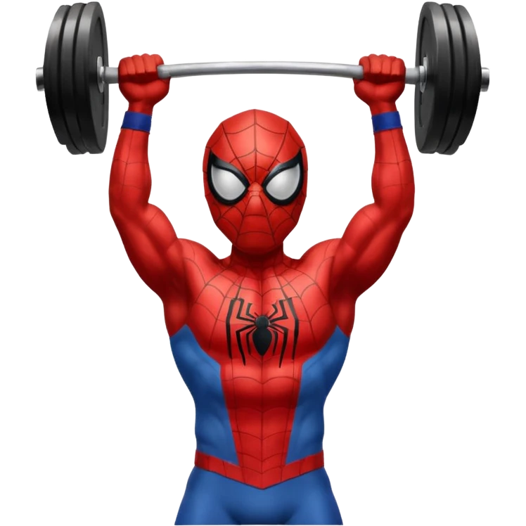 emoji de spiderman haciendo pesas emoji