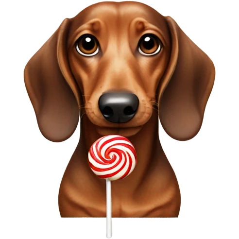 Dachshund with a lollipop  emoji