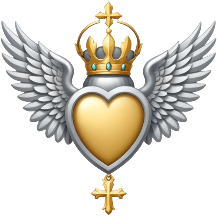 holy saint emblem with silver or white wings  emoji