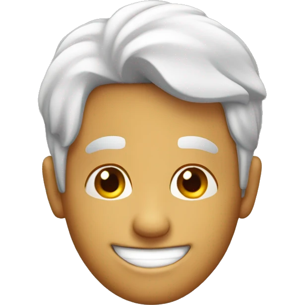 man's head with large smile emoji