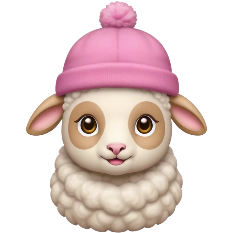 baby sheep with pink hat emoji