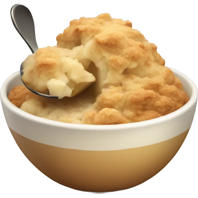 Apple crumble in a bowl with a spoon emoji