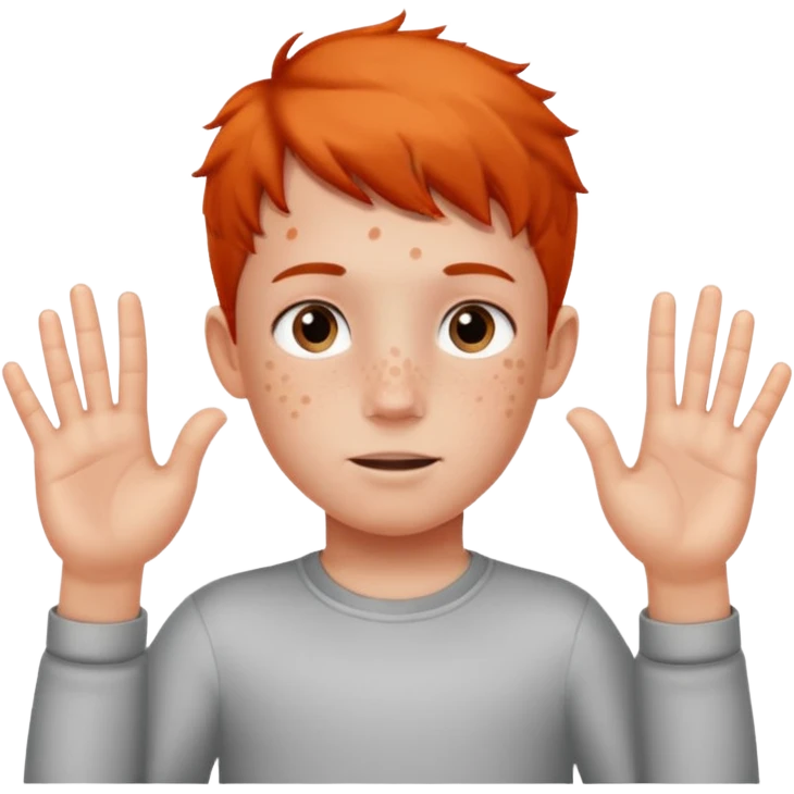 A kid with a little Mark above his head saying six seven with hands with six seven emoji