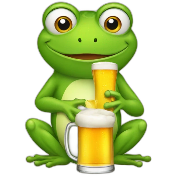 frog drinking beer emoji