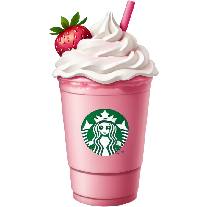 Starbucks drink that is pink with strawberries  emoji