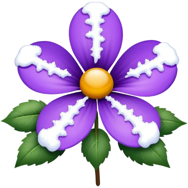 purple flower with snow emoji