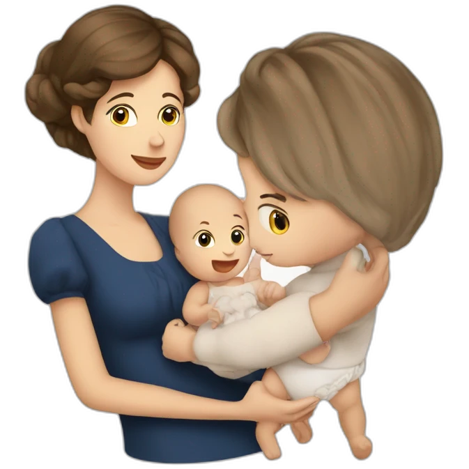 Femme française et son bébé emoji