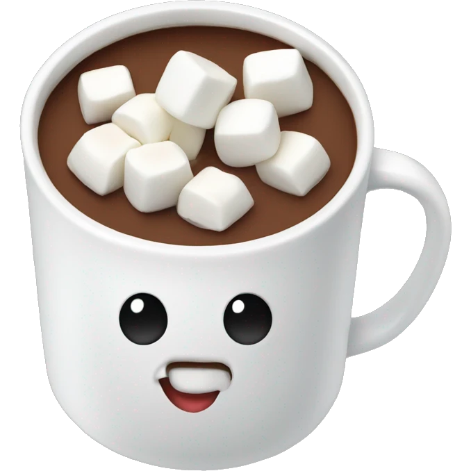 Hot chocolate cup with marshmallows  emoji