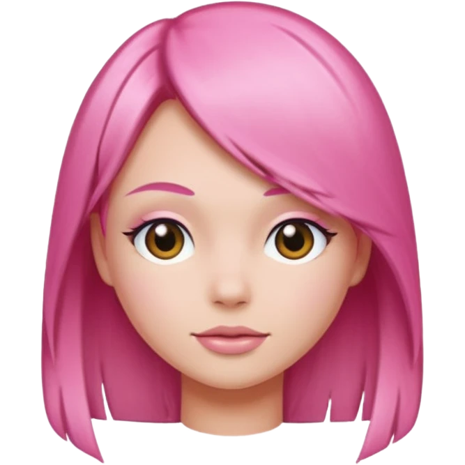 Sleek pink hair emoji emoji