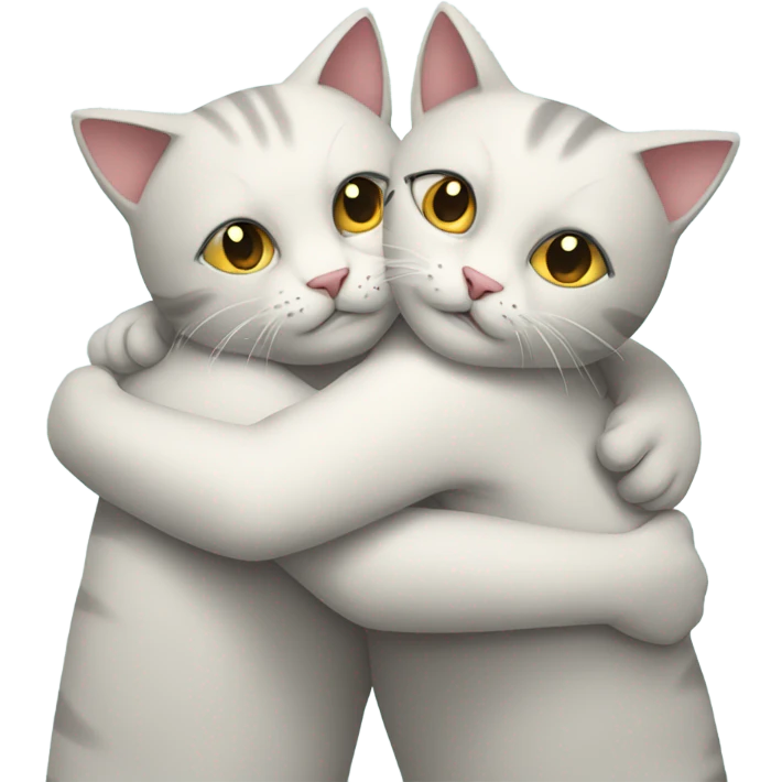 cats hugging emoji