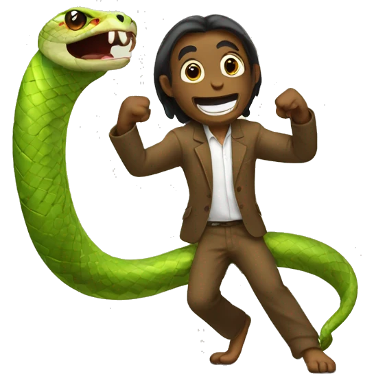 Snake dancing with monkey  emoji