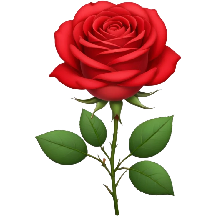 Rosa de color rojo y pequeña sin hojas  emoji