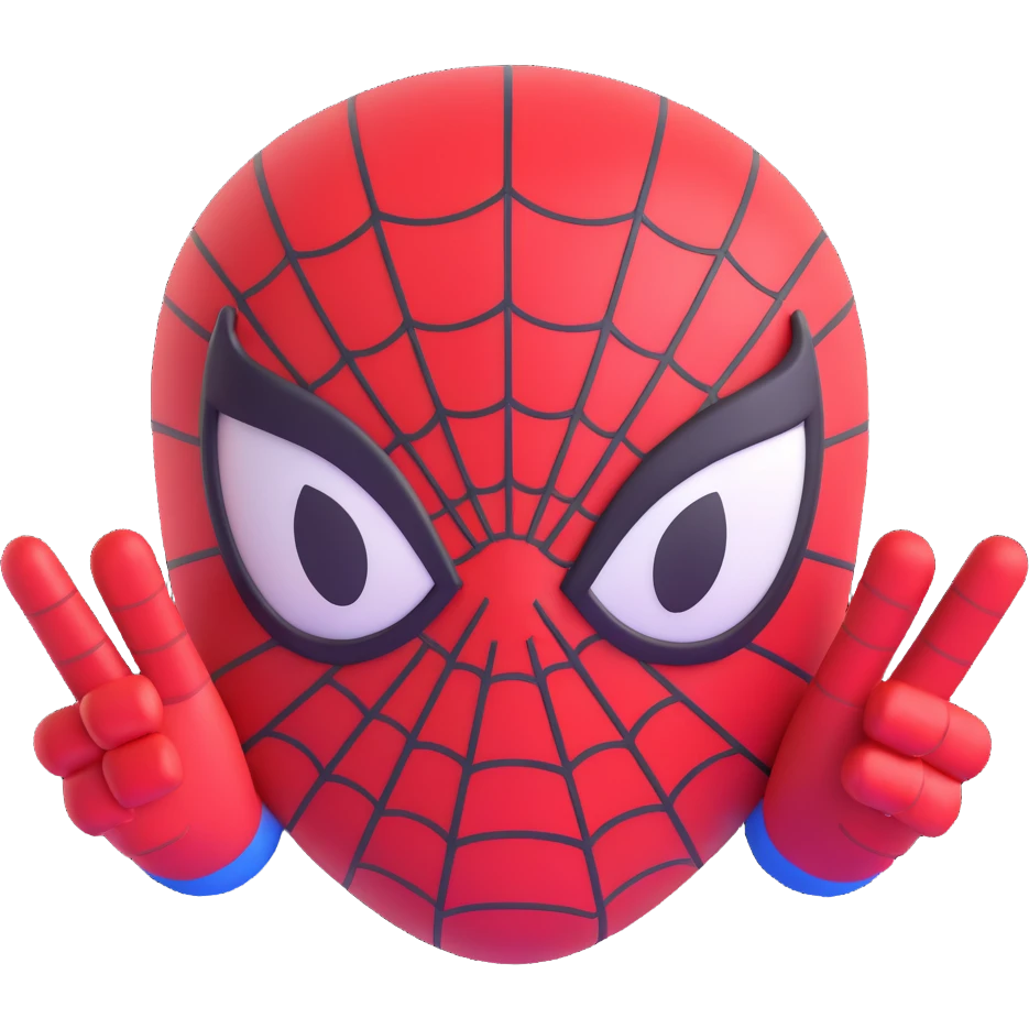 spiderman 3D Microsoft fluent emoji style emoji