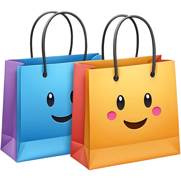 2 beautiful shopping bag emoji