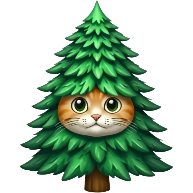 je veux un chapin ! un chat fusionné avec un sapin emoji