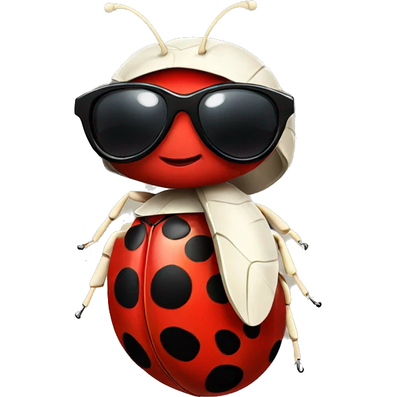 Ladybug with sunglasses  emoji