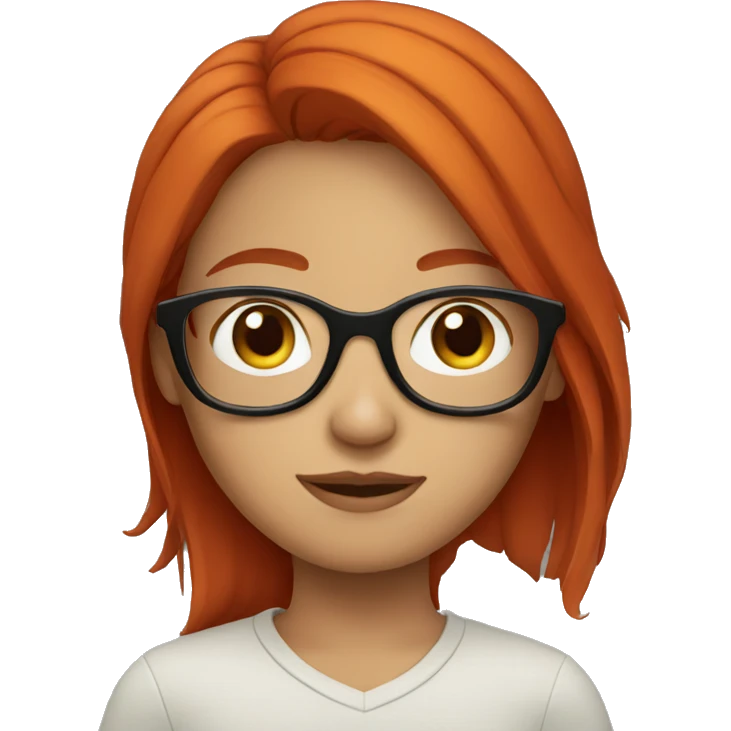 red hair girl with glasses emoji