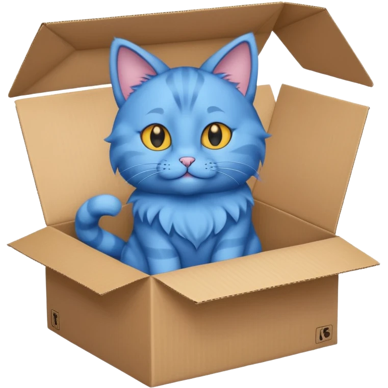 blue cat in box emoji