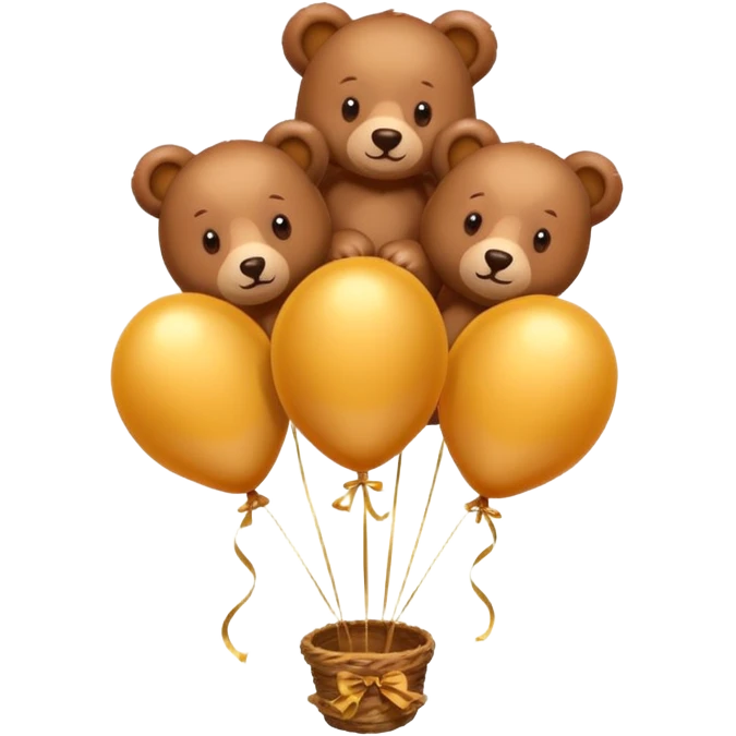 brown Satine bears in balloons  emoji
