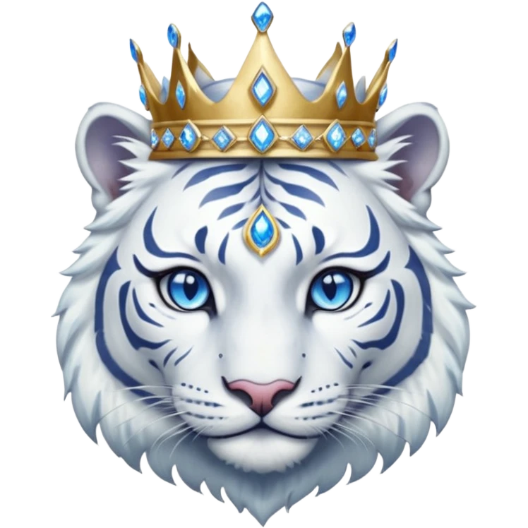 ESO Female white tiger khajiit leader of the umbral rose, blue eyes, blue 'third eye' gem, something symbolizing leadership ruling emoji