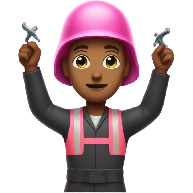 squid game pink worker with X arms  emoji