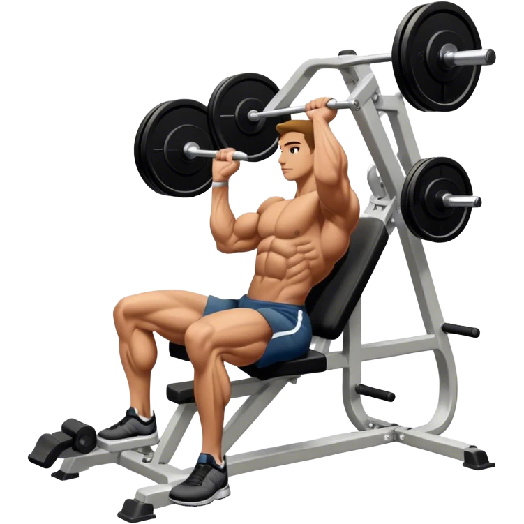 side-view bodybuilder seated weighted calf-raise machine lower leg exercise emoji