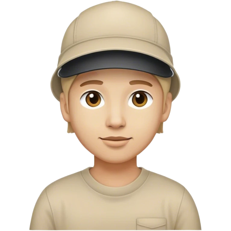 Diseñador con gorro de visera hacia atrás emoji