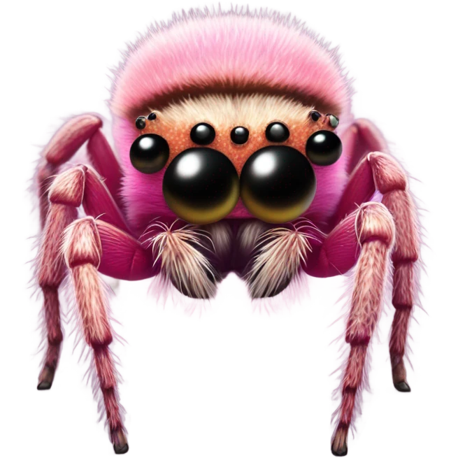 pink thick fur jumping spider  emoji