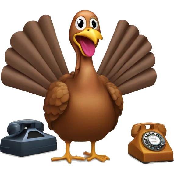 Turkey using a rotary phone  emoji