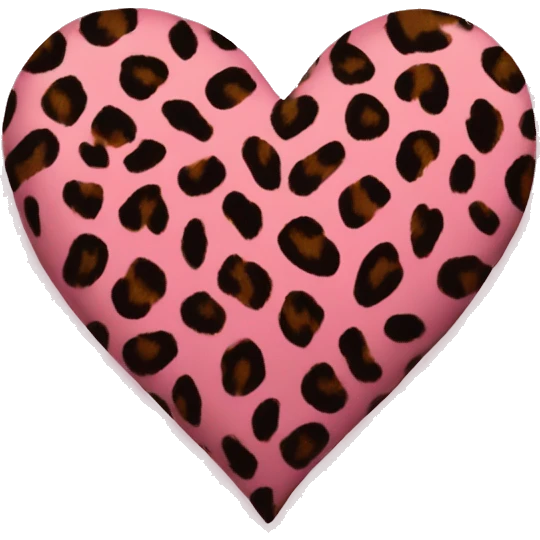 leopard print heart pink emoji