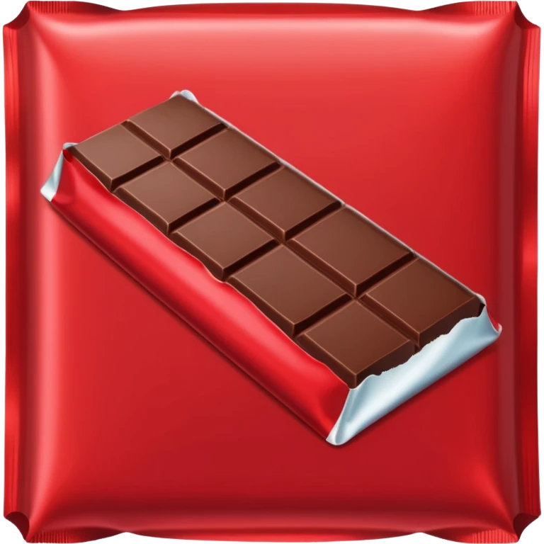 Chocolate candy bar with a red wrapper on it emoji