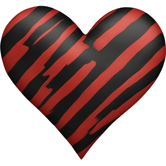 Red black stripe heart emoji