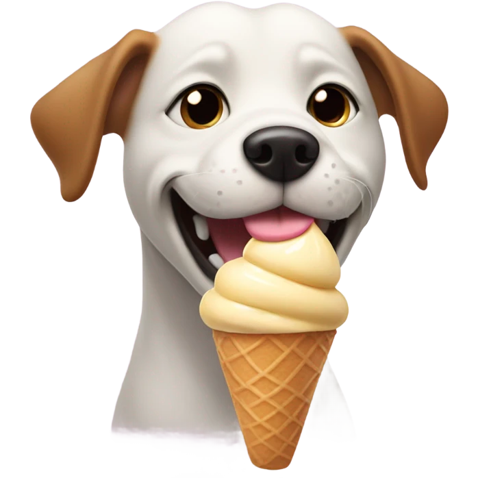 Dog eating ice cream emoji