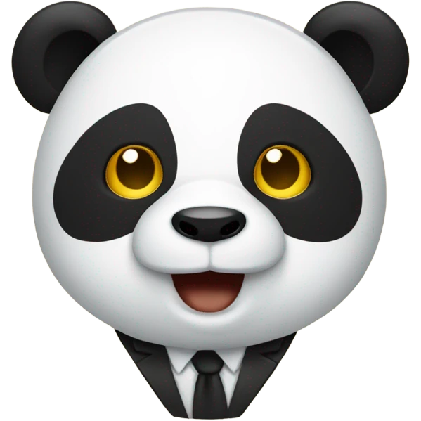 Panda with golden tooth and suit on emoji