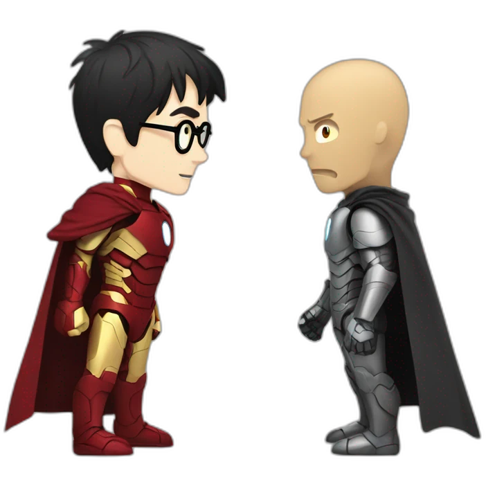 Harry Potter fight with ironman face to face emoji
