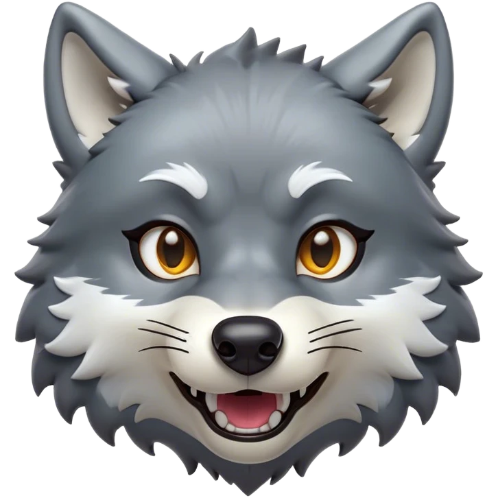 Cinematic Comical Wolf Portrait Emoji, Head tilted dramatically with an exaggeratedly amused expression, featuring a striking grey and white Fur with bold accents and wide, expressive eyes filled with playful disbelief, Simplified yet hilariously expressive features, highly detailed, glowing with a slightly sassy glow, high shine, dramatic yet playful, stylized with an air of cheeky wilderness mischief, bright and endearing, soft glowing outline, capturing the essence of a spirited and over-the-top wolf, so meme-worthy it feels like it could howl its way into internet fame instantly! emoji