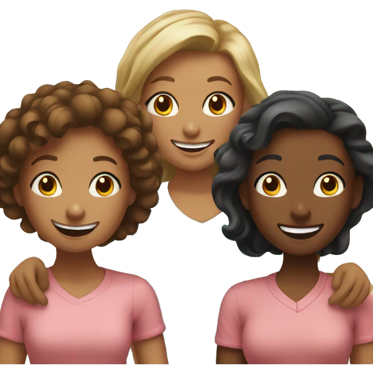 A group of 6 girls happy  emoji