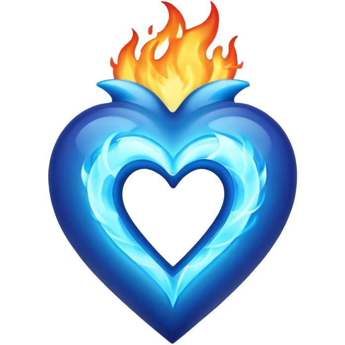 Heart with blue fire around it  emoji